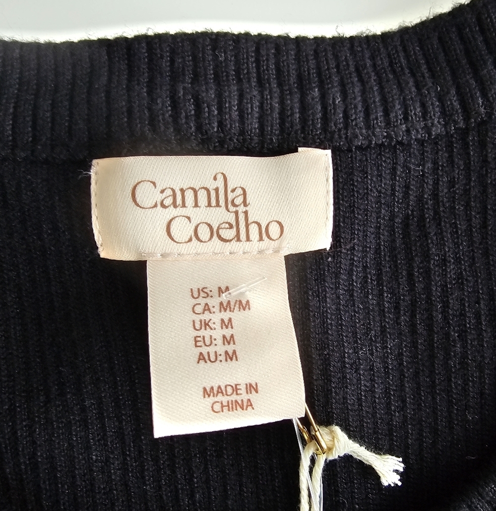Camila Coelho ribbed knit button-up top - Picture 3 of 6